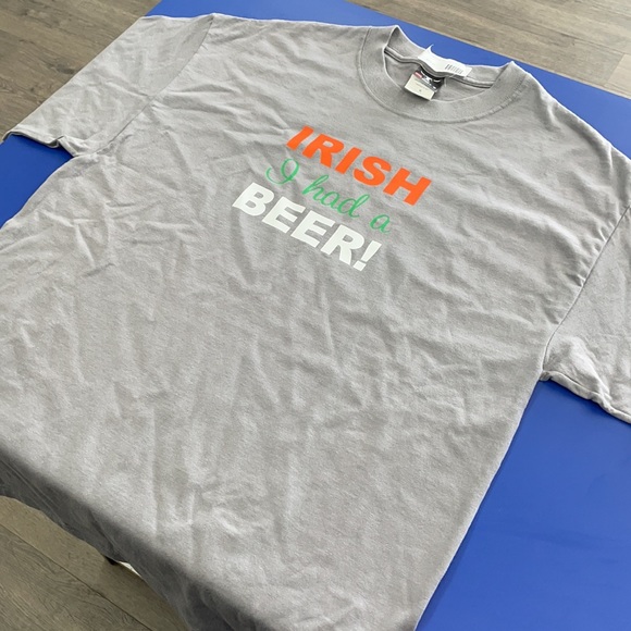 Irish I Had a Beer - Hanes Beefy Tee - Large - Picture 4 of 5